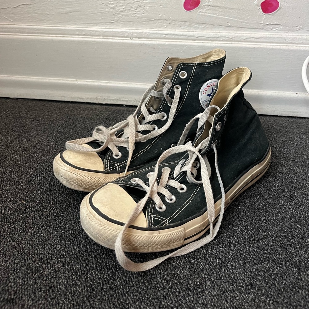 Black Worn In Converse All Star Hi Top (Women’s Size 11 or Men’s size 9)